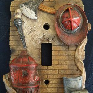 Firefighter Lightswitch Man Cave FIREMAN Lightswitch Cover Plate Unique Home
